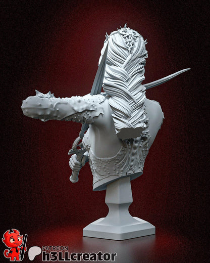 Orin Bust - Baldur's Gate 3 - 3D printed miniature detail view