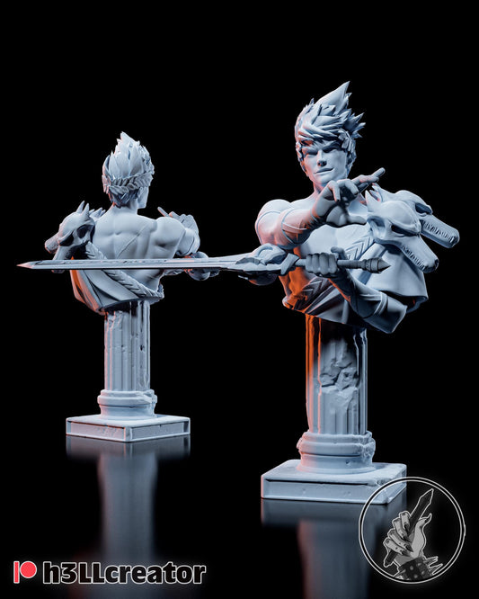 Zagreus 2 Bust - Hades - resin tabletop miniature front view