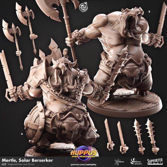 Giff Barbarian Miniature - resin tabletop miniature front view
