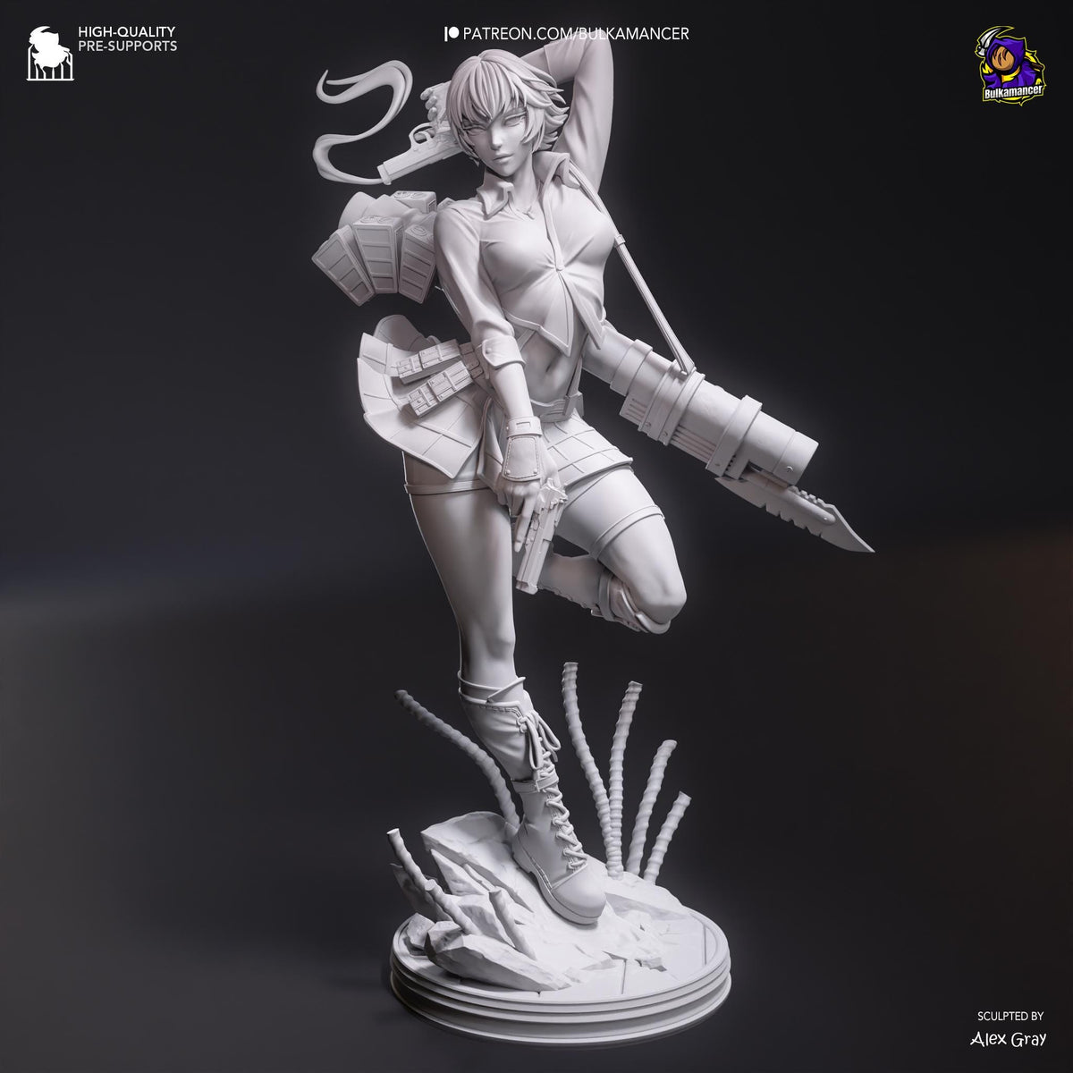 Lady Devil May Cry 3 Figure - paintable tabletop miniature product view
