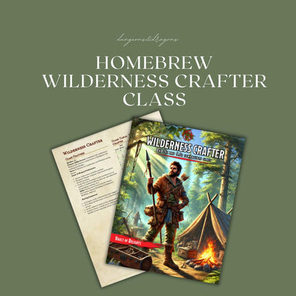 Homebrew Wilderness Crafter Class Guide - digital download preview