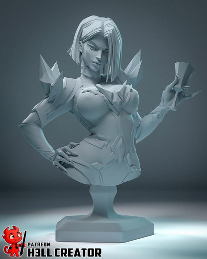 Emma Frost Bust - Marvel Rivals - resin tabletop miniature front view