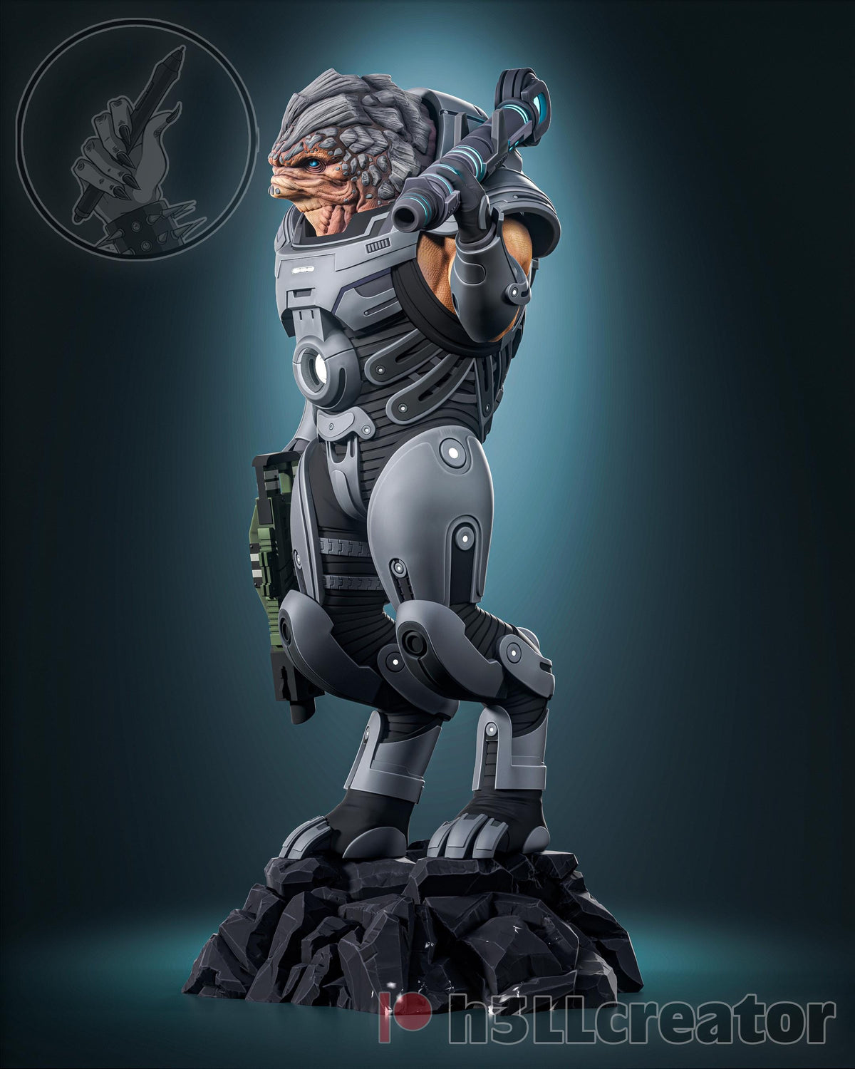 Grunt Figure - Mass Effect - resin tabletop miniature alternate angle