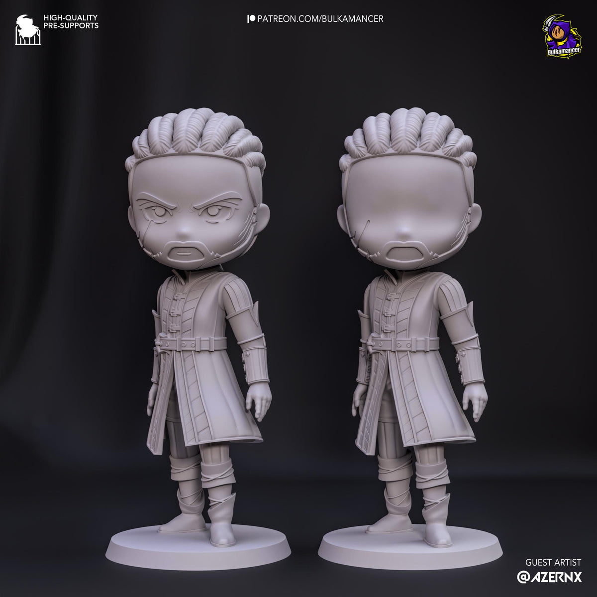 Wyll Chibi Figure - Baldur's Gate 3 - paintable tabletop miniature product view