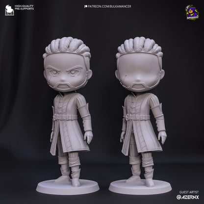 Wyll Chibi Figure - Baldur's Gate 3 - paintable tabletop miniature product view