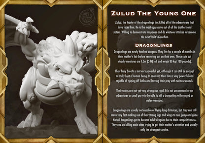 Baby Dragon Miniature - resin tabletop miniature alternate angle