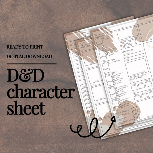 Character Sheet - digital download preview
