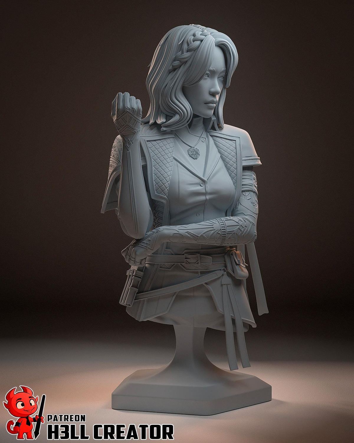 Lune Bust - Clair Obscur: Expedition 33 - resin tabletop miniature alternate angle