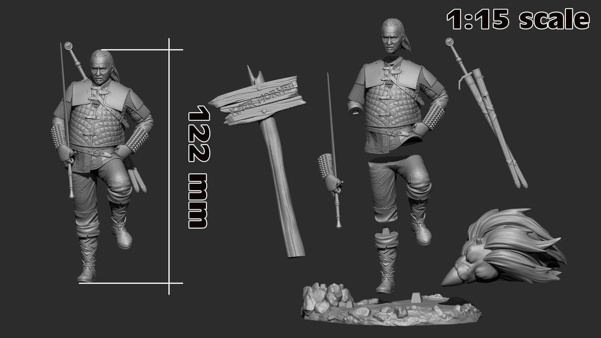 Vesemir The Witcher Figure - resin miniature view 5