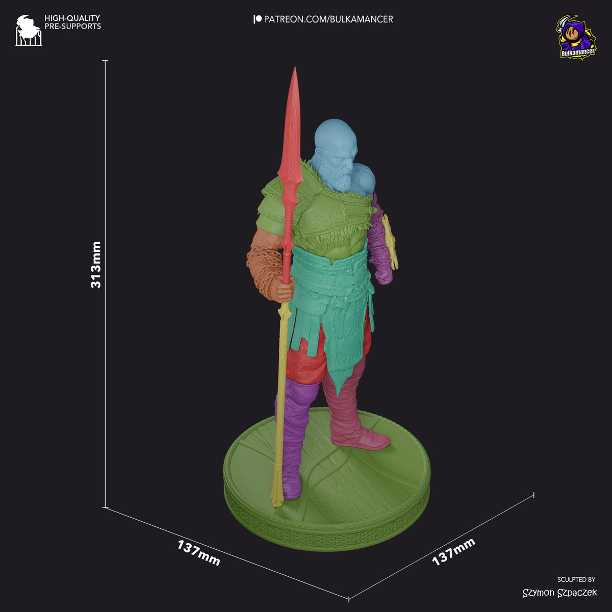 Kratos God of War Figure - resin miniature view 7