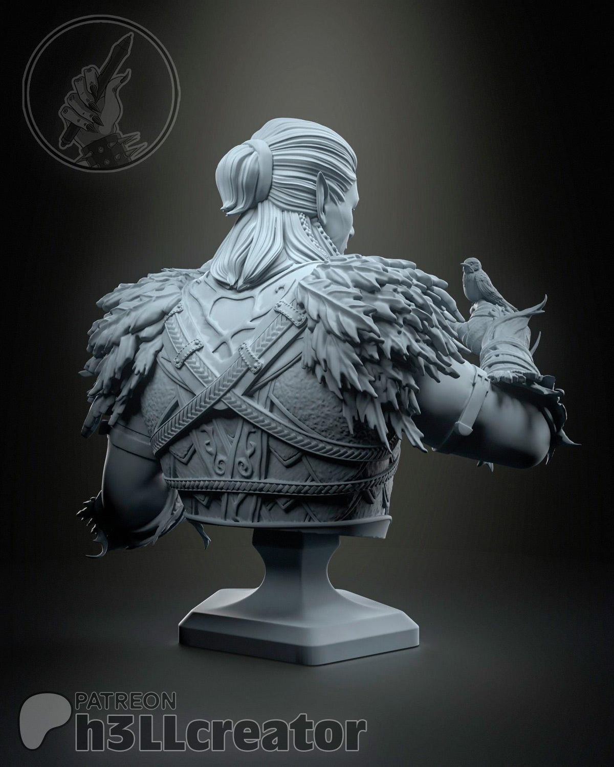Halsin Bust - Baldur's Gate 3 - resin tabletop miniature alternate angle