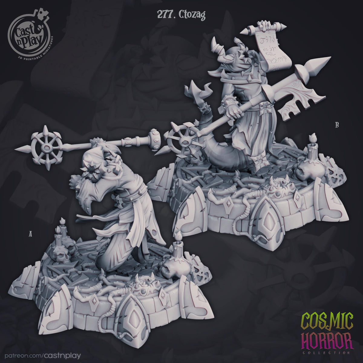 Demon Cultist Miniature - resin tabletop miniature alternate angle