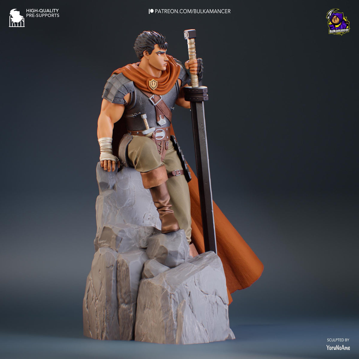 Guts Berserk The Golden Age Arc. Figure - resin tabletop miniature alternate angle