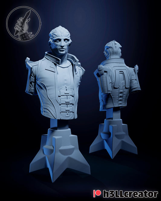 Thane Krios Bust - Mass Effect - resin tabletop miniature front view