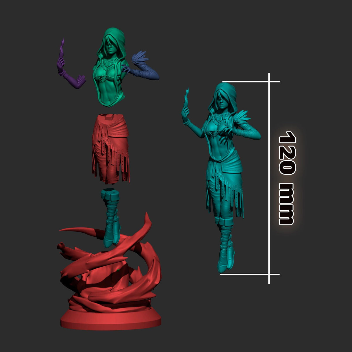 Morrigan Figure - Mass Effect - paintable tabletop miniature product view