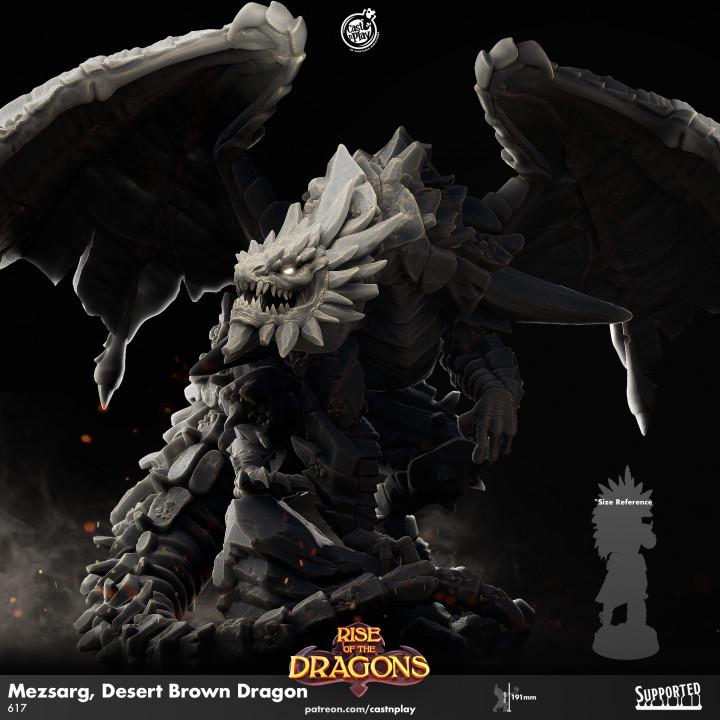 Brown Desert Dragon Large Miniature - resin tabletop miniature alternate angle