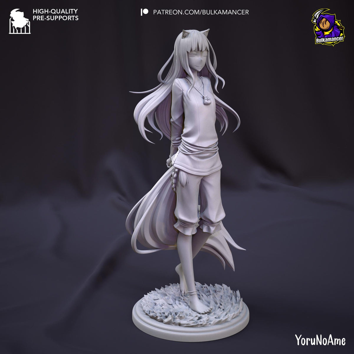 Holo Spice and Wolf Figure - paintable tabletop miniature product view