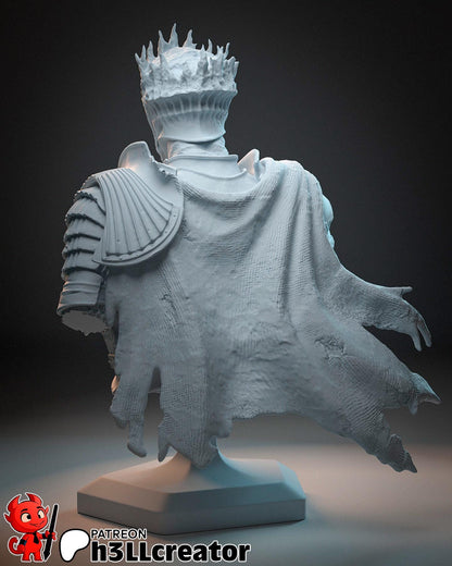Soul of Cinders Bust - Dark Souls 3 - 3D printed miniature detail view