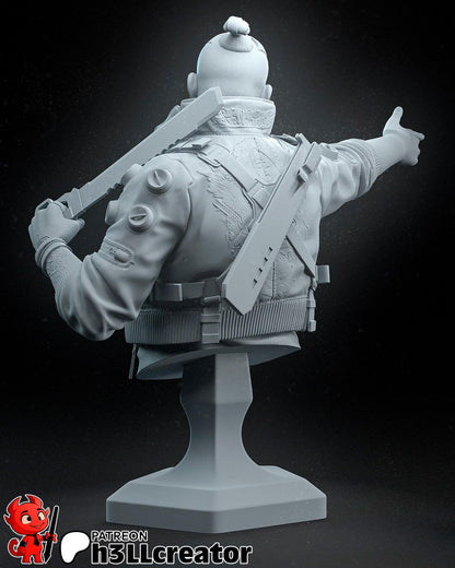 Jackie Welles Bust - Cyberpunk 2077 - paintable tabletop miniature product view