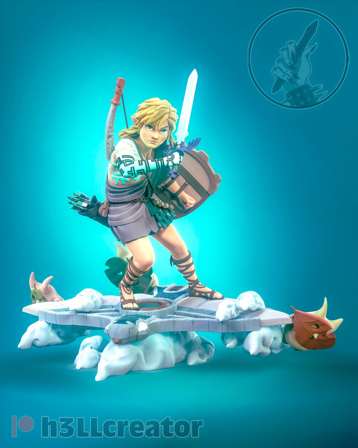 Link Legend of Zelda Figure - resin tabletop miniature alternate angle