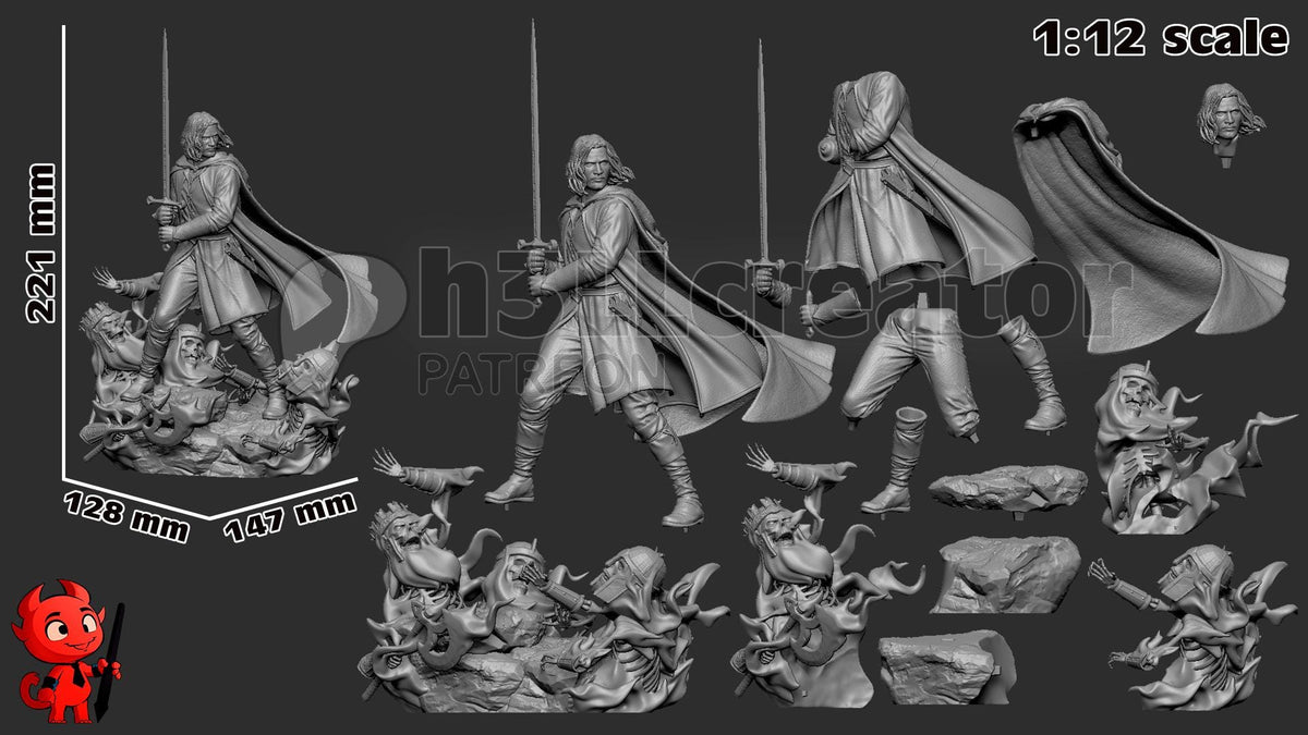 Aragorn Figure - The Lord of the Rings - resin miniature view 5