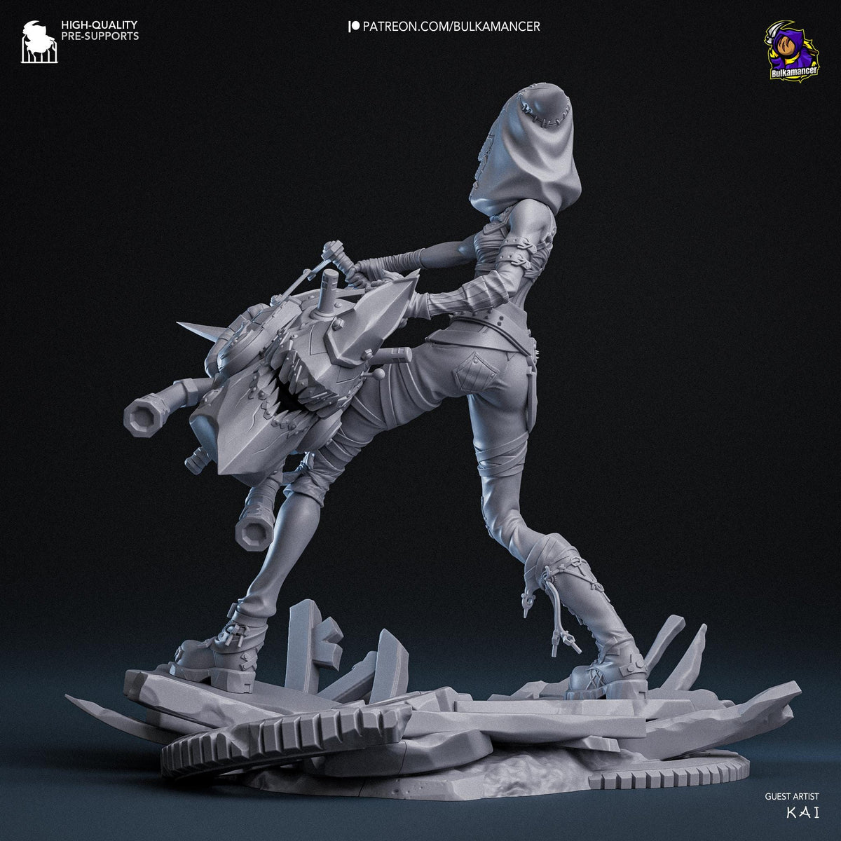 Jinx Fractured Figure - Arcane - paintable tabletop miniature product view