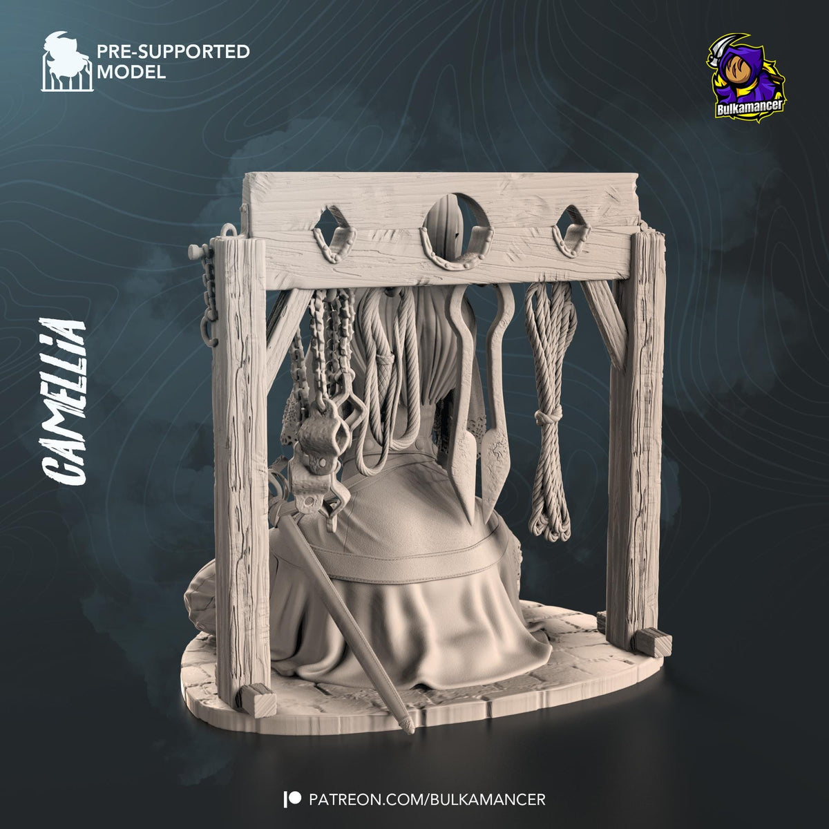 Camellia Figure - Wrath of the Righteous - 3D printed miniature detail view