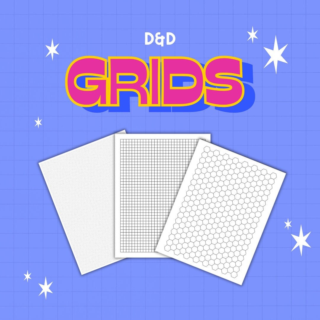 Hexagonal, Square, and Dot Grids - digital download preview