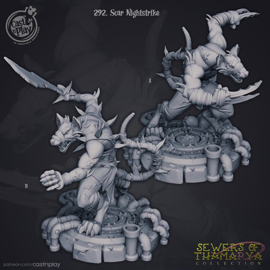 Ratfolk Fighter Miniature - resin tabletop miniature front view