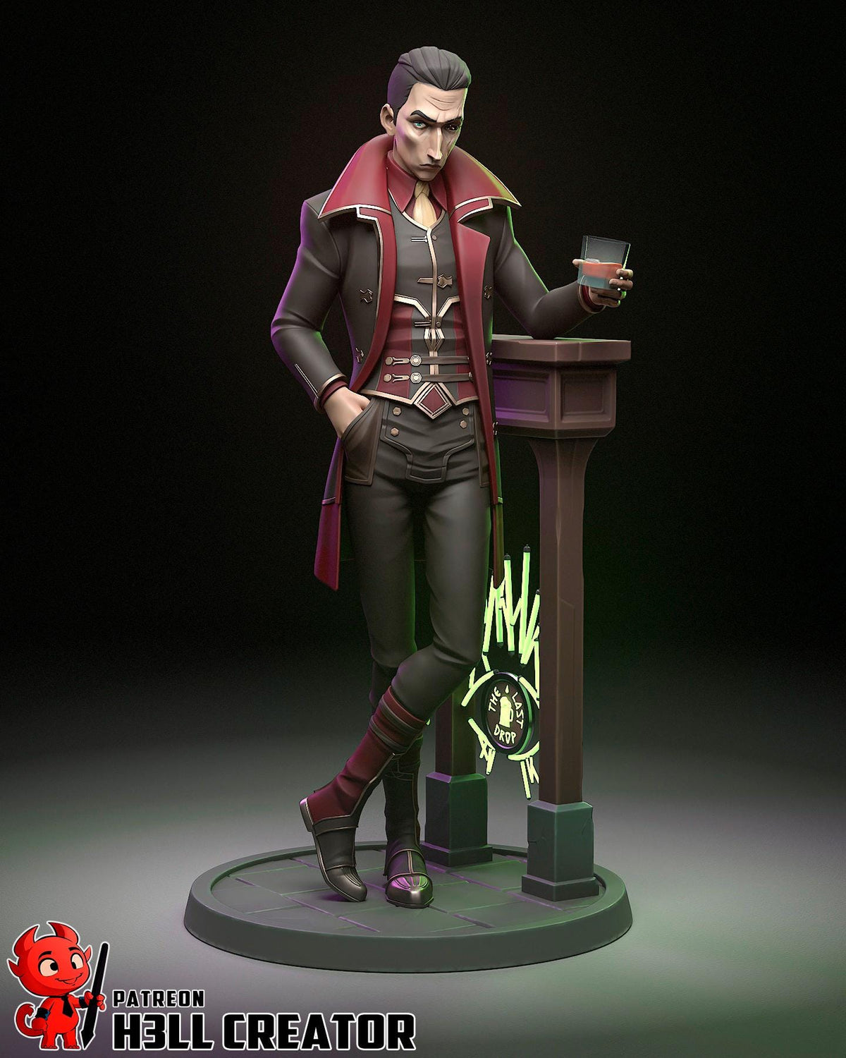 Silco Figure - Arcane - resin tabletop miniature alternate angle
