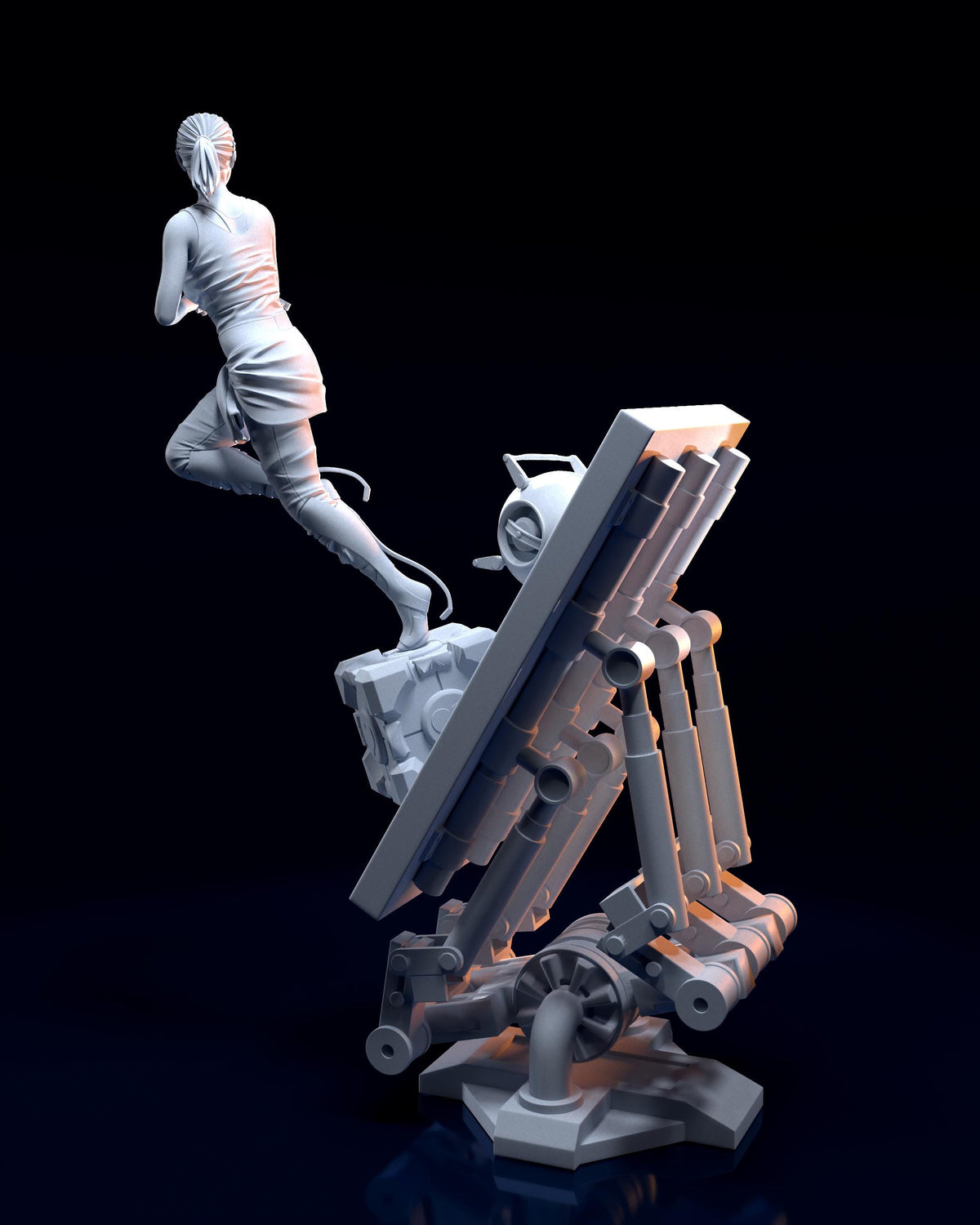 Chell Portal 2 Figure - paintable tabletop miniature product view