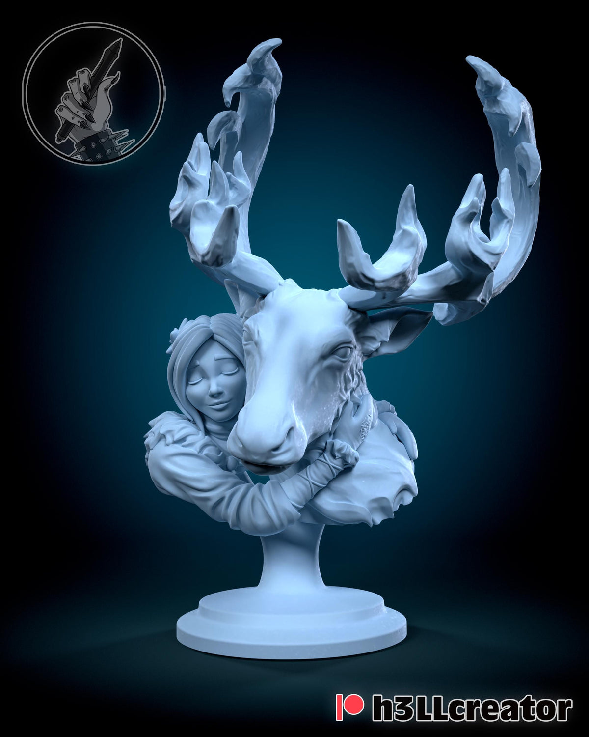 Avery and Rohan H3LLCreator Concept Bust - resin tabletop miniature front view