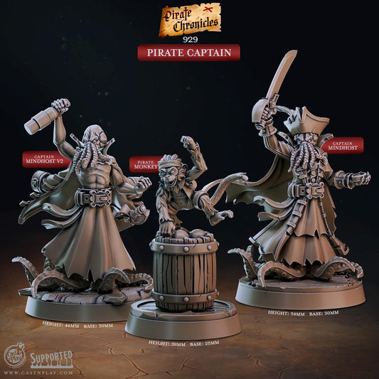 Mind Flayer Hadozee Miniature - resin tabletop miniature front view