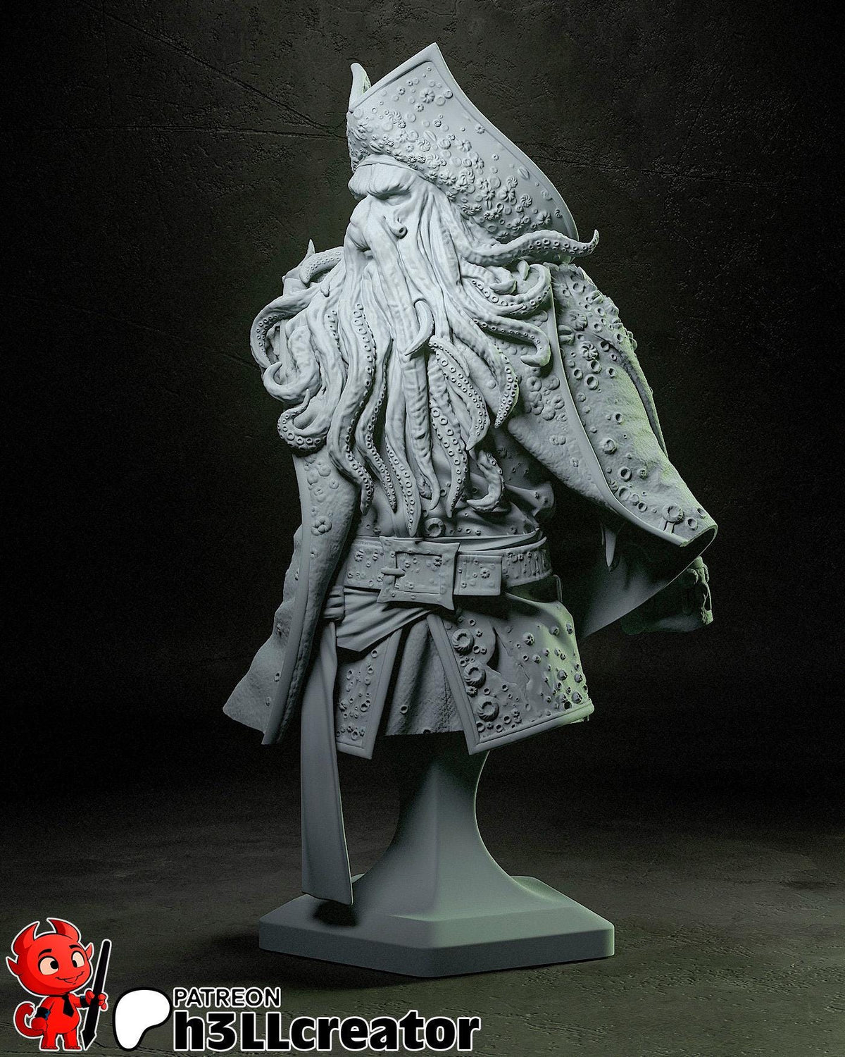 Davy Jones Bust - Pirates of the Caribbean - resin tabletop miniature alternate angle