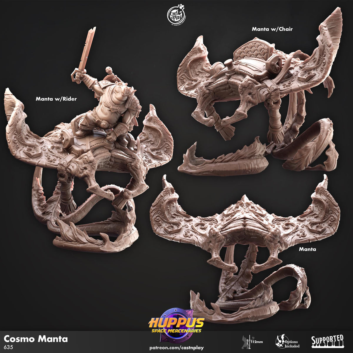 Giff Rider Miniature - resin tabletop miniature front view