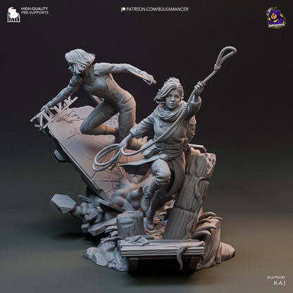 Mio and Zoe Split Fiction Diorama Figure - paintable tabletop miniature product view