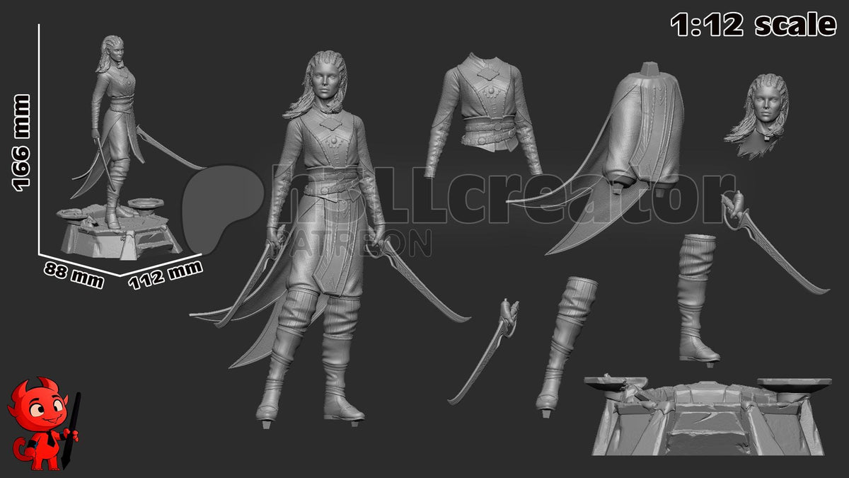 Jaheira Figure - Baldur's Gate 3 - resin miniature view 8
