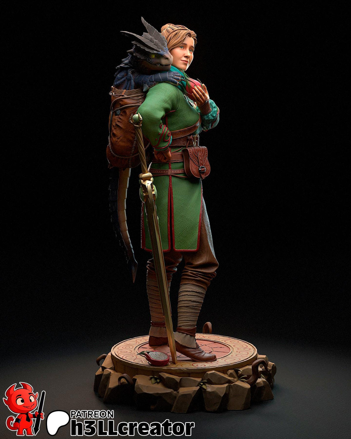 Zoe Split Fiction Figure - resin tabletop miniature alternate angle