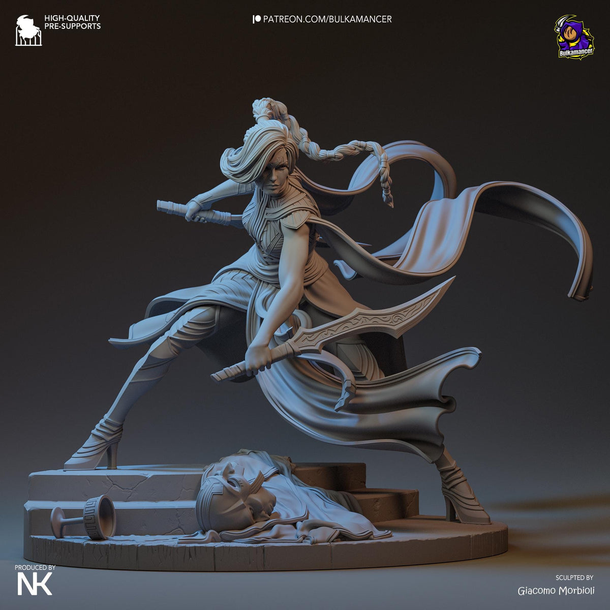 Katarina Figure - League of Legends - 3D printed miniature detail view