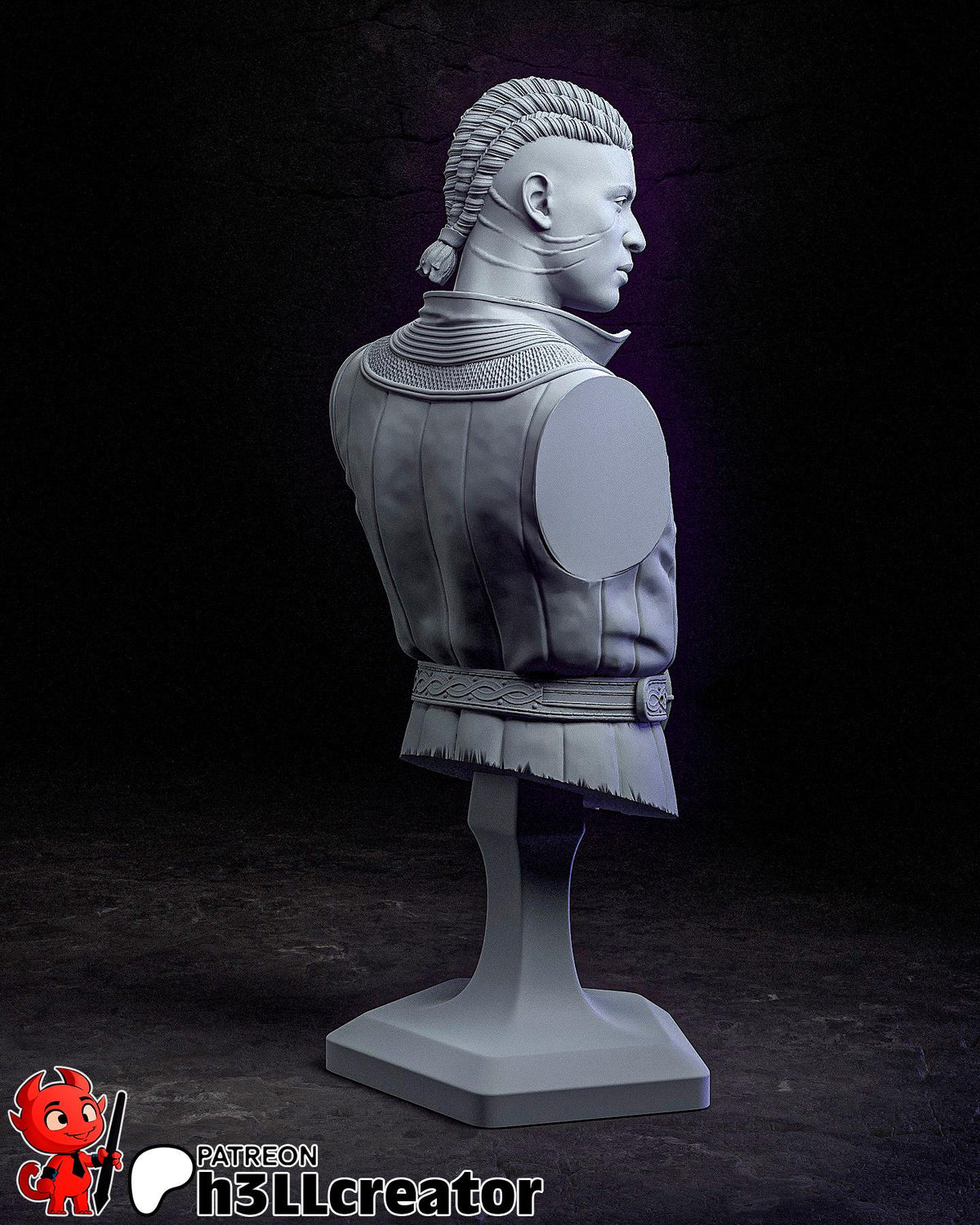 Wyll Bust - Baldur's Gate 3 - 3D printed miniature detail view