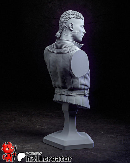 Wyll Bust - Baldur's Gate 3 - 3D printed miniature detail view