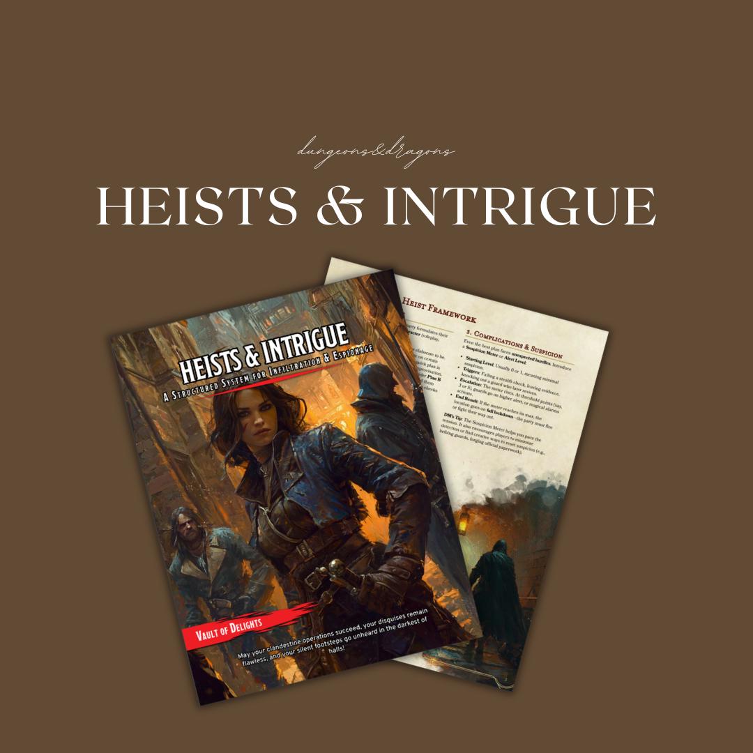 Heists and Intrigue Guide - digital download preview