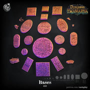 Dungeons of Thamarya Bases Set - resin tabletop miniature front view