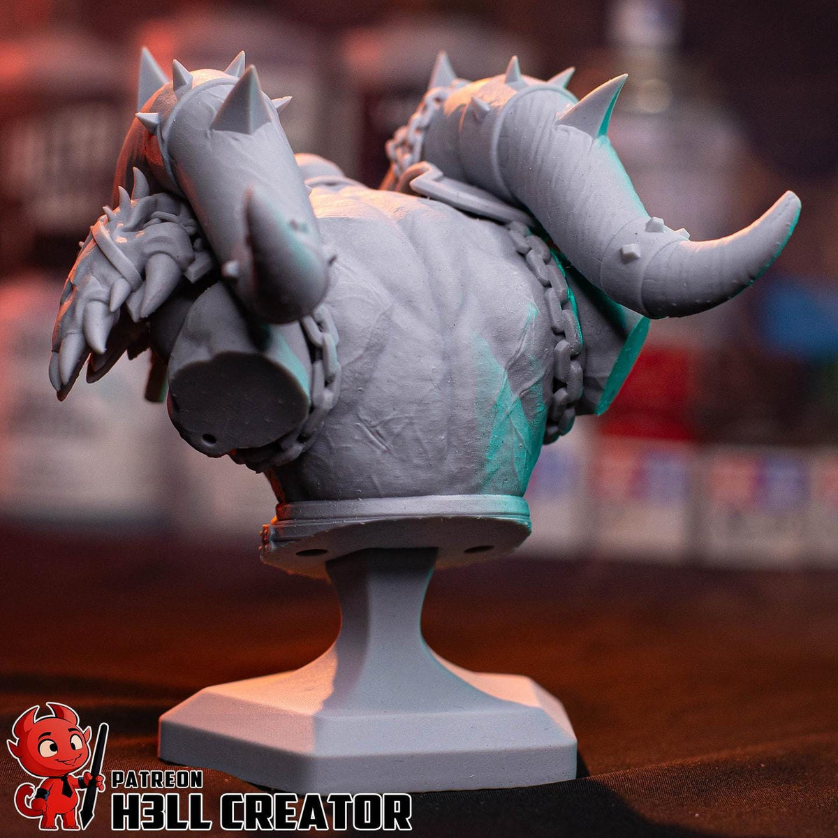 Garrosh Hellscream Bust - World of Warcraft - 3D printed miniature detail view