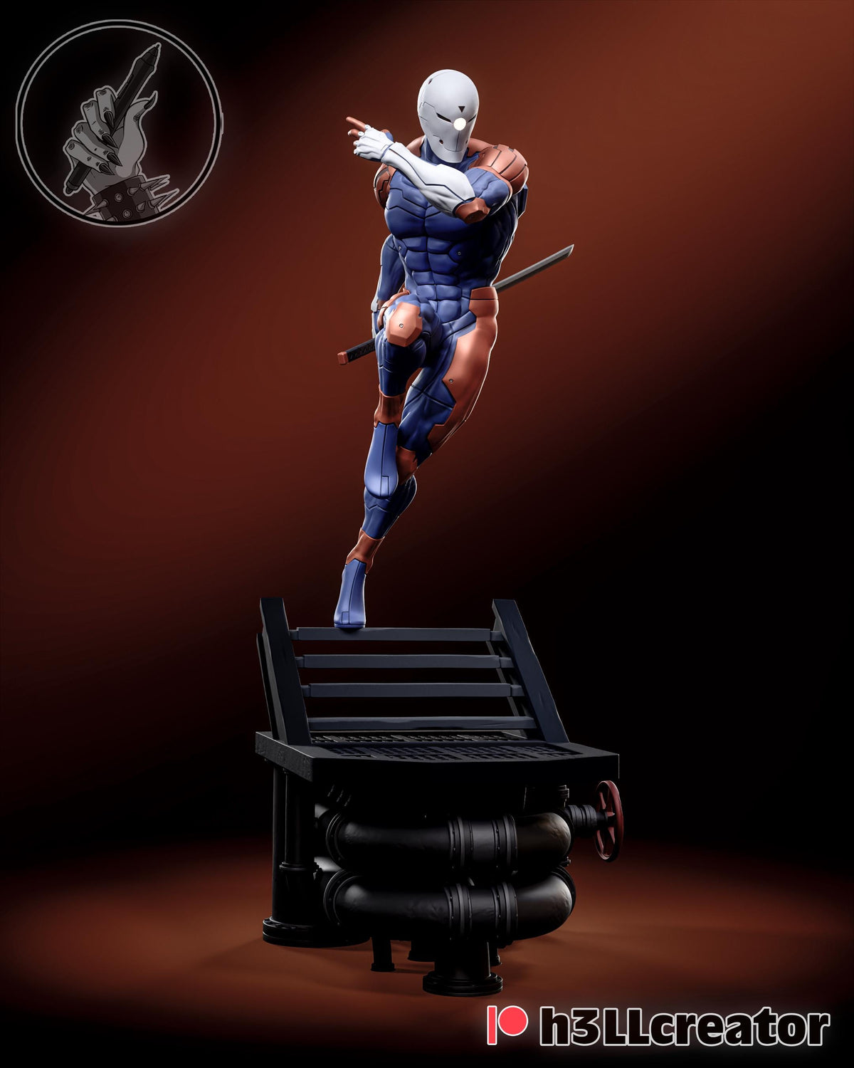 Gray Fox Metal Gear Figure - resin tabletop miniature front view