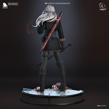 Ciri The Witcher Figure - resin tabletop miniature alternate angle