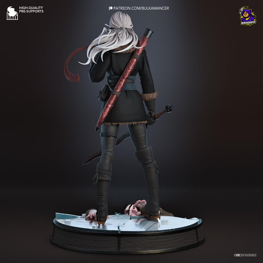 Ciri The Witcher Figure - resin tabletop miniature alternate angle