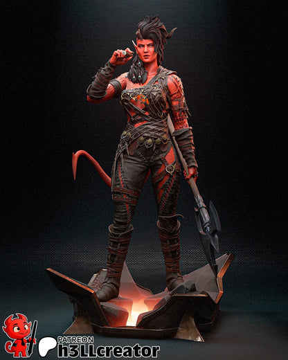 Karlach Figure - Baldur's Gate 3 - resin tabletop miniature front view