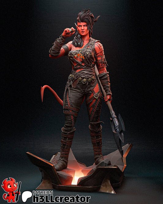 Karlach Figure - Baldur's Gate 3 - resin tabletop miniature front view