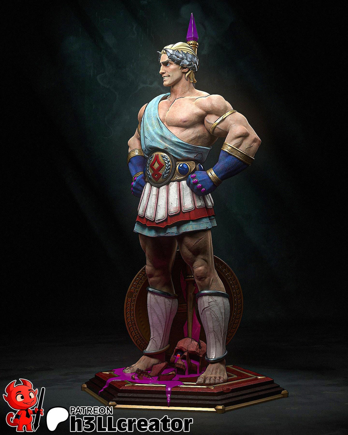 Theseus Figure - Hades - resin tabletop miniature alternate angle